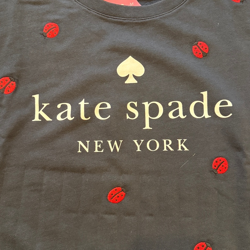 Kate Spade Navy Embroidered Sweatshirt Sz XL - Picture 3 of 6
